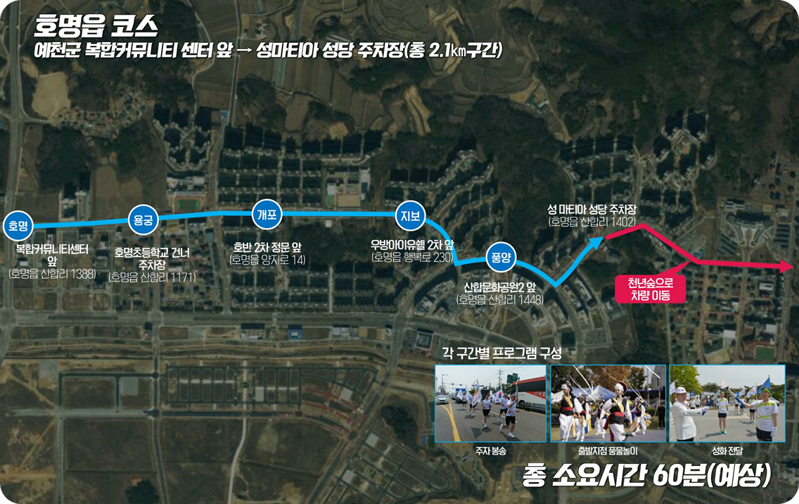 주자봉송 및 차량봉송 구간 상세도