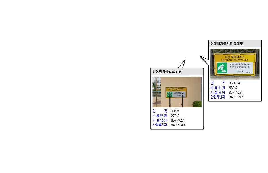 대피소 상세보기 정보