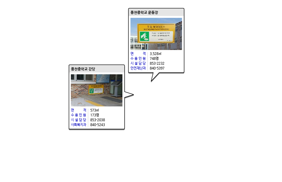 대피소 상세보기 정보